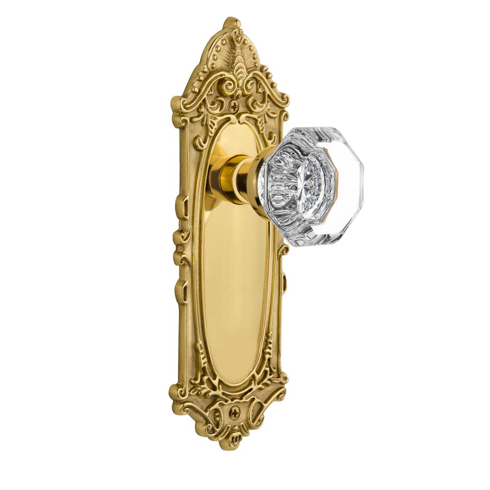 Nostalgic Warehouse VICWAL Double Dummy Knob Victorian Plate with Waldorf Knob in Unlacquered Brass